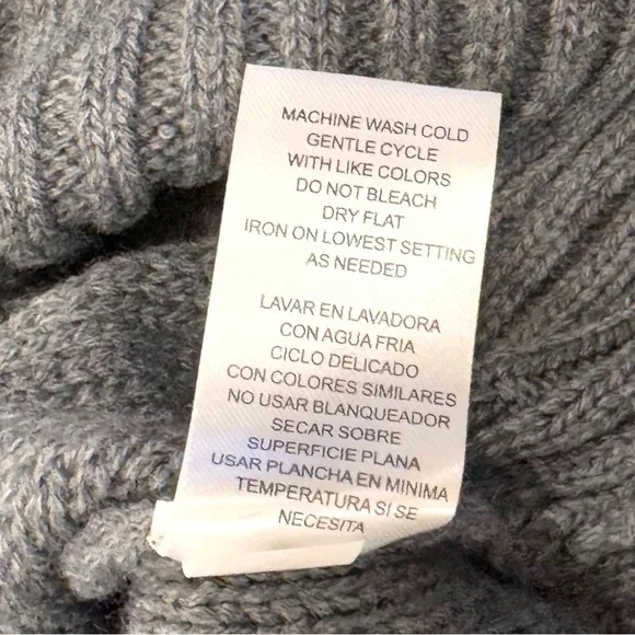 NWT 52seven Women's XL Gray Long Sleeve Cable Pullover Sweater with Fringe - Picture 11 of 11
